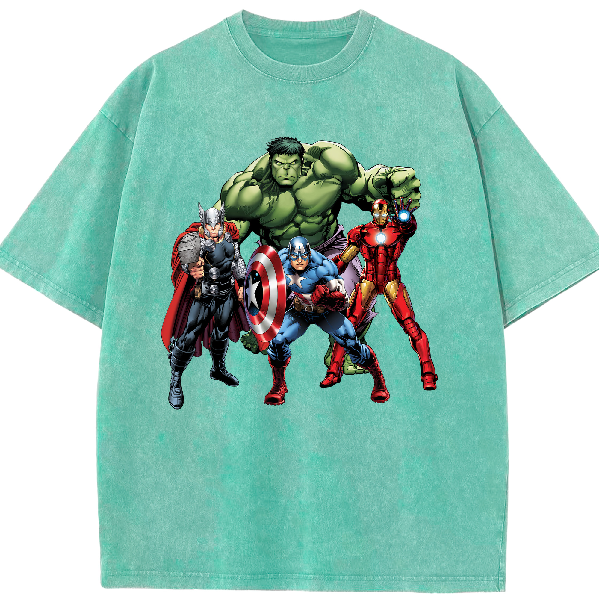 （画像用） アベンジャーズ The Avengers 綿100% ヴィンテージ風 半袖Tシャツ（フロントプリント）